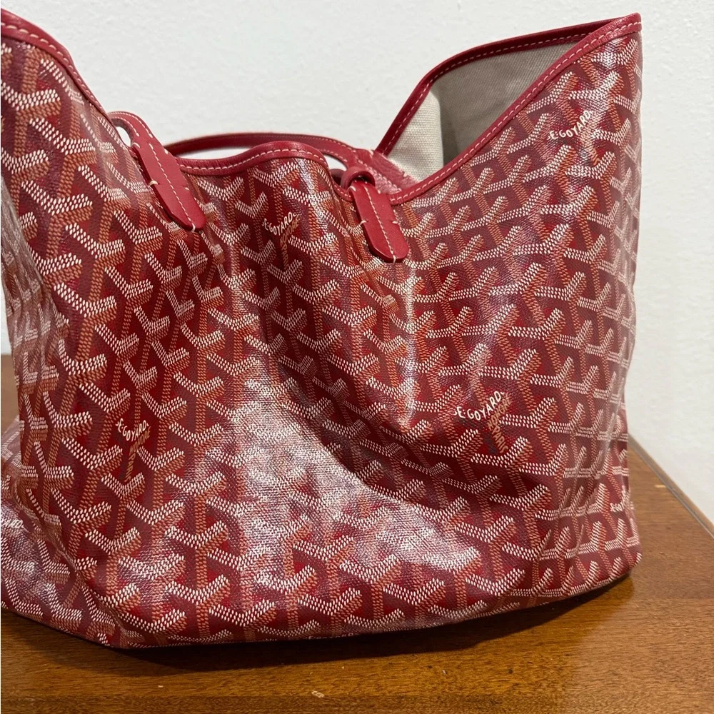 Goyard Red Chevron Tote Bag - Picture 3 of 7